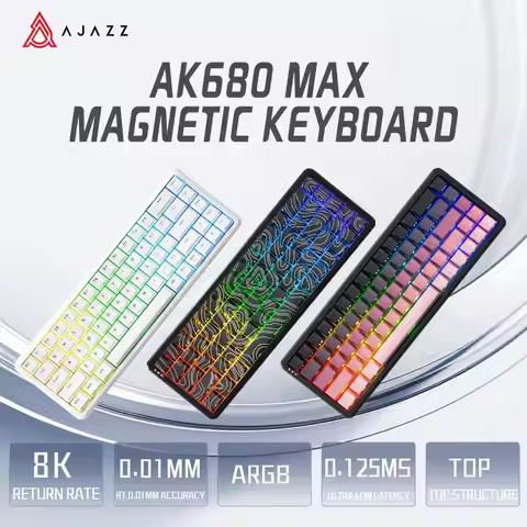 Ajazz Ak680 Max 65% Mechanical Gaming Keyboard Rapid Trigger Magnetic Switch 8k Argb He/Tmr Customiz