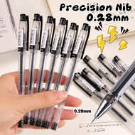 4PCS 0.28mm Ultrafine Needle Tip Gel Pen - Black Non-Smudging Ink Fine Line Writer - Student Office 