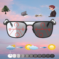 Photochromic Progressive Multifocal Reading Sunglasses Retro Rectangular Comfortable Reading Glasses