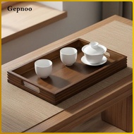 [Gepnoo] Wood Beverage Tray with Handles Chinese Rectangular Beverage Tray Vintage Look Houseware fo