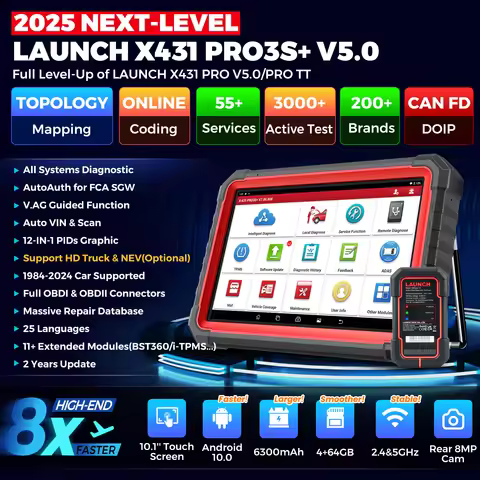 LAUNCH X431 PRO3S+ V5.0 Online Coding Auto Diagnostic Tools Bidirectionnal Control All Service OBD2