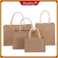 ✟ ❍ ❡ Mumu 3039 Tote Bag Plain Abaca Burlap Sling Shoulder Bags Eco Hand bag For Women