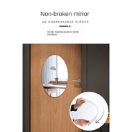 Soft Mirror Sticker Wall Self-Adhesive Oval Acrylic Bathroom Mirror Sticker Household Decoration HD Wall Sticker Bathroom Mirror Self-Adhesive Mirror