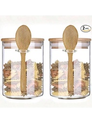 18.6oz (550ml) Glass Storage Containers With Lids, Glass Jars With Lids, Clear Food Storage Canister