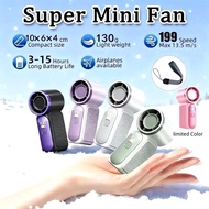 Portable Mini Turbo Fan 199-Speed Cooling Fan USB Rechargeable Handheld Fan