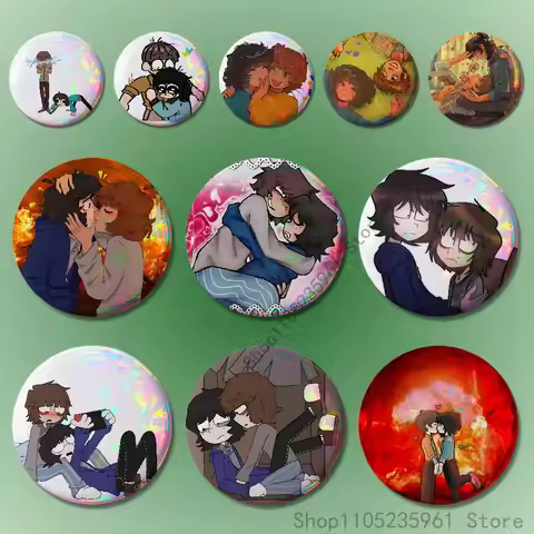 Will Mike Onewheatmark B-Byler Badges 25 32 44 58 75 mm Round Cosplay Pin Fans Collect Friends Gifts