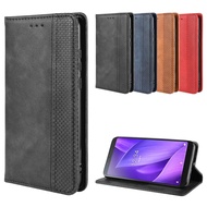 SHARP SHARP Aquos V SH-C02 Phone Case SHARP V Phone Leather Case Magnetic Flip Retro Sheath