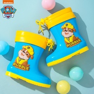 I Know Paw Patrol รองเท้าบูทหน้าฝนสำหรับเด็ก-รองเท้ายางการ์ตูนเชือกรูดกันน้ำสำหรับเด็กชายและเด็กหญิง