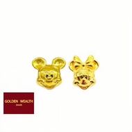 👍916 Mickey Gold Charm Loket Charm Mickey Emas 916