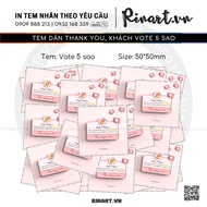 500 5 STAR VOTE Stamps, Thank You Stamps remind customers to rate 5 stars