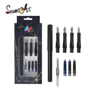 SeamiArt Calligraphy Pen Set with Pen Holder (1 Pcs) + Pen Nibs (4 Pcs) + Ink Sac (3 Pcs) + Rocker B