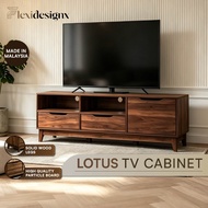 Flexidesignx LOTUS TV Cabinet 65inch Tv 2 Drawer Tv Console Rak Tv Walnut