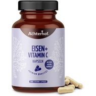 Eisen Kapseln 180 Stück | Eisen aus Curryblatt-Extrakt | Vitamin C aus der Hagebutte | 100% vegan | 