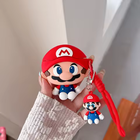 Cute Cartoon 3D Super M-Marios Bros Earphone Case For Airpods 4 2 3 Pro 3 2 Wireless Bluetooth Heads