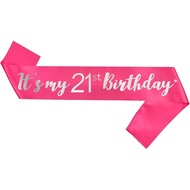 Generic 21st Birthday Sash Hot Pink, 'It's My 21st Birthday' Sash for Girls & Boys, Party Decoration
