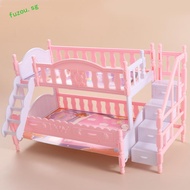 FUZOU Simulation Doll Double Bed, Simulation Bunk Bed Dollhouse Double Bed, Dolls House Accessories 