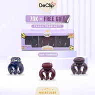 Jedai Haircules Declip Original Gigi 3 size 5cm Dark Trio Color Wood/ (3 pcs)