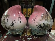 金門陶瓷/70年代/壽桃一對/擺件/單瓶高23公分直徑19公分/不可超取/收藏回憶裝飾擺設/懷舊老物件有感情有故事👉一律先付款後出貨/全台到府免運費