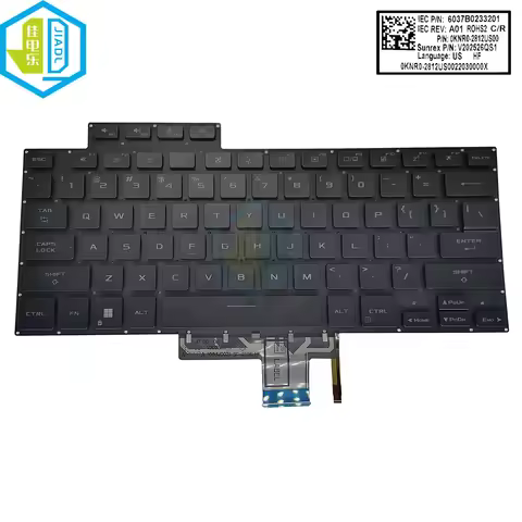 US RGB Backlit Keyboard For ASUS ROG Flow X16 GV601 GV601R GV601RE GV601RM GV601RW Colorful Bcklight