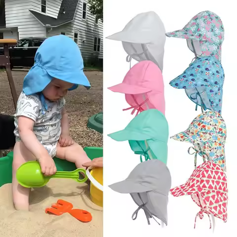 Quick-drying l Children's Bucket Hats For 3 Months To 5 Years Old Kids Wide Brim Beach UV Protection