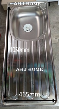 Heavy duty sink / Sink With Sink Stand Complete Set / Sinki Besi Dengan Kaki / 18" x 42" Sinki