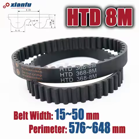 HTD 8M Timing Belt Rubber Perimeter 576 584 592 600 608 616 624 632 640 648mm Width 10~50mm HTD8M Dr