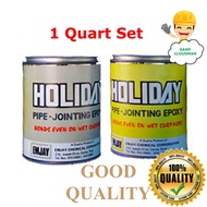 Holiday Pipe Jointing Epoxy A&B Quart / 1 Liter Set Non-Sag Super Strong Durable Chemical ResistantF