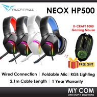 Alcatroz Neox HP500 RGB Wired Gaming Headphone With Free Alcatroz X-Craft 1000 Wireless Gaming Mouse