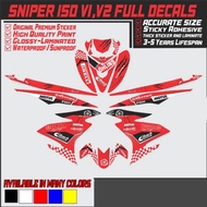 sniper 150 v1 V2 eibach motul full body decals printed laminated waterproof