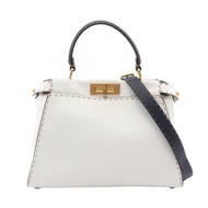 [มือสอง] Fendi FENDI กระเป๋าถือ Peekaboo Regular Selleria 2WAY 8BN290 White/Navy Leather Selleria Pe