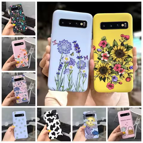 For Samsung Galaxy S10 Plus Case Silicone Flower Soft TPU Phone Cover For Samsung S10 S 10 S10E S10p
