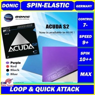 DONIC Acuda S2 Spin-Elastic Inverted Max Rubber Table Tennis Rubber Ping Pong Getah (READY STOCK)