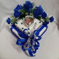 Gubahan bekas cincin risik/tunang/nikah-  (navy blue + silver)