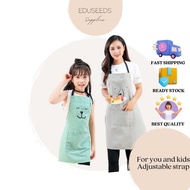 [Ready Stock] Kid Kitchen Cute Apron Children Cooking Baking Chef Apron Cartoon Lapis Lindung Dapur 