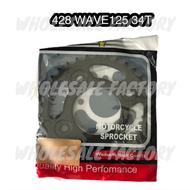 ONIK REAR SPROCKET 428 HONDA WAVE125 33T 34T 35T SPROCKET BELAKANG