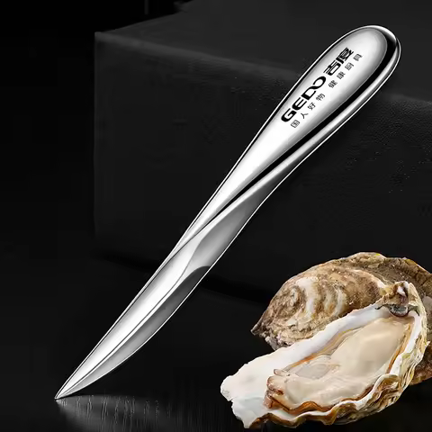 Patent Design Ultra Thick 420 Stainless Steel Uncut Blade Oyster Knife 202g Heavy Shellfish Shucking