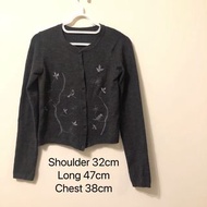 (ND41) 2nd hand Italy woolly undercoat woolly jacket sweater 二手 意大利 羊毛外套 深灰色外套 冷氣外套