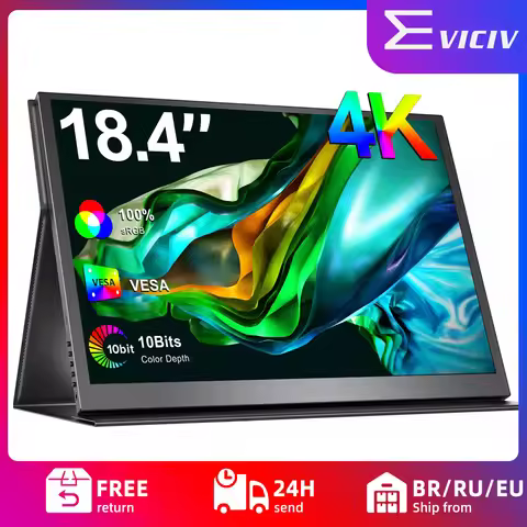 EVICIV Portable Monitor 4K 18.4 Inch 10 Bit UHD FreeSync HDR Mobile Monitor with USB C Mini HDMI for
