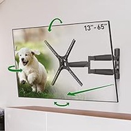 Barkan 53.5 cm Long TV Wall Mount, 13-65 Inch Swivel/Tilt/Full Motion Luxury TV Mount, Holds up to 3