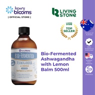 Henry Blooms Bio-Fermented Probiotics Ashwagandha with Lemon Balm 100% Vegan 500ml - Stress Relief, 