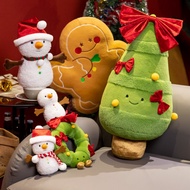 2 Sizes Stuffed Toy Merry Christmas Tree Wreath Decoration Gingerbread Snowman Plush Toy Doll Holiday Gift