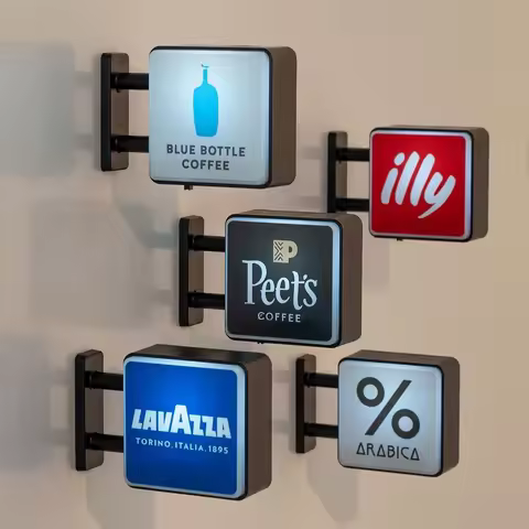World Classic Coffee Brands Light Sign Refrigerator Magnet Coffee Machine Decor Lavassa Coffee Illy 