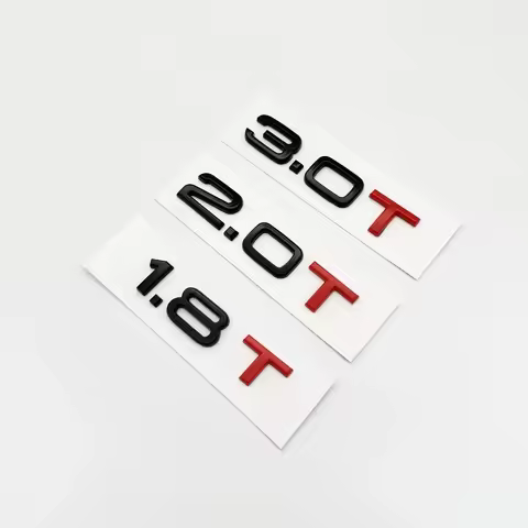 Car 3D ABS 1.8T 2.0T 3.0T Trunk Letters Logo Displacement Badge Emblem Decals Sticker For Audi A1 A3