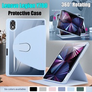 Tablet Case For Lenovo Legion Y700 (2022) 8.8-inch High End Clear Acrylic Fashion 360° Rotating Stand Casing Flip Leather Protective Cover