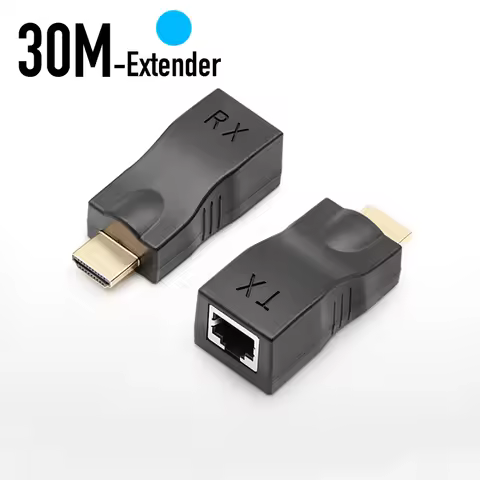 1 Pair RJ45 4K HDTV Extender Extension Up to 30m Over CAT6/5E Network Ethernet LAN TX RX Adapter for