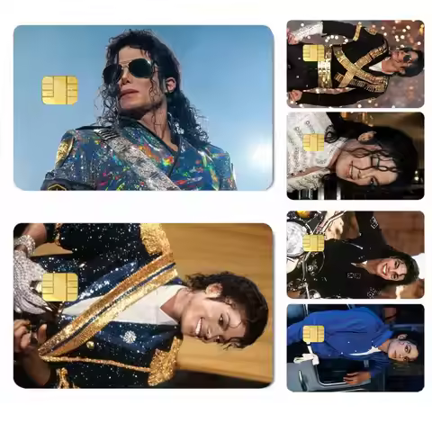Superstar-r Michael Jackson Credit Card HD Stickers Easy to replace, change card style anytime as yo