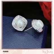TANG F1000 - Square mixed silver earrings and earrings for women
