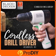 BLACK &amp; DECKER REVDD12C-B1 12V Reviva Cordless Drill Driver With 1 Charger
