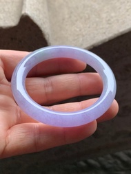 冰種玉鐲 天然翡翠玉鐲 A玉 手鐲 • 糯冰種紫羅蘭翡翠圓鐲