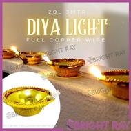GOLDEN 20L Deepak Diya LED Fairy String Light Home Diwali / Deepavali Light festival Decoration Lighting Lampu Pelita
